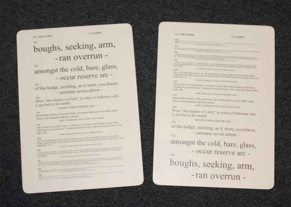 Reading Card - A4 Large Fonts