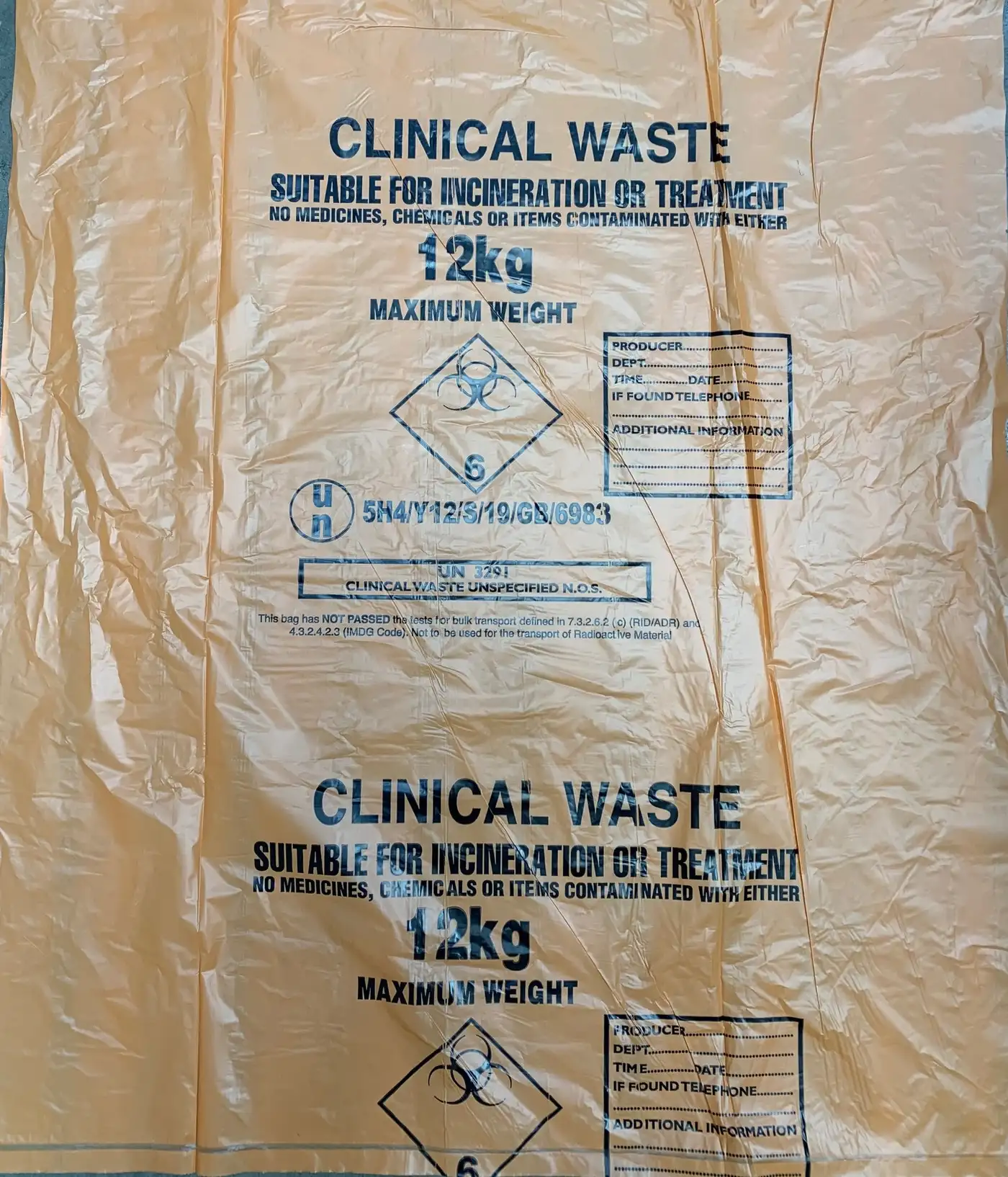 BIB Clinical Waste Bags - only £0.32 pence per bag