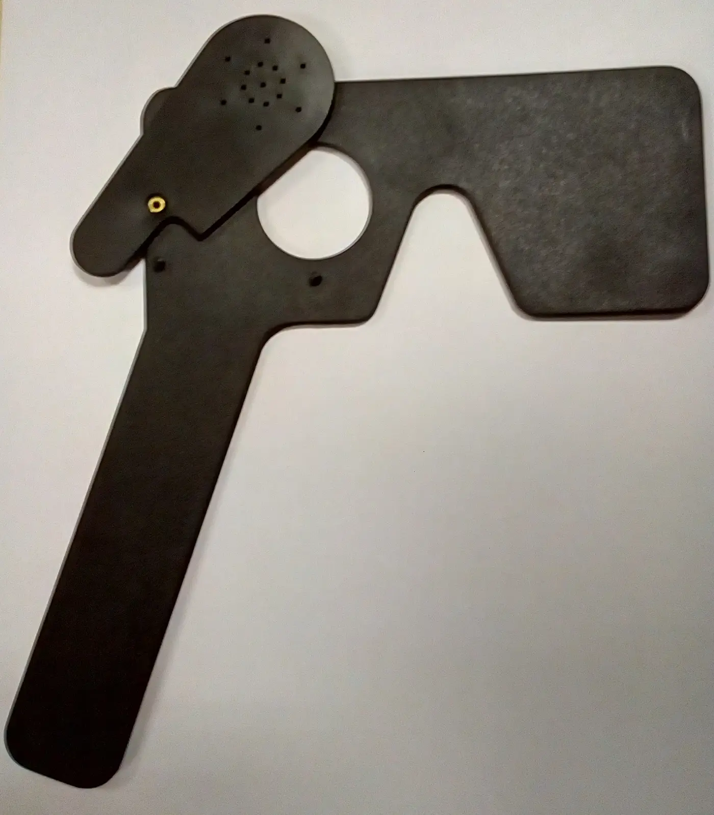 Lorgnette pinhole occluder hand held